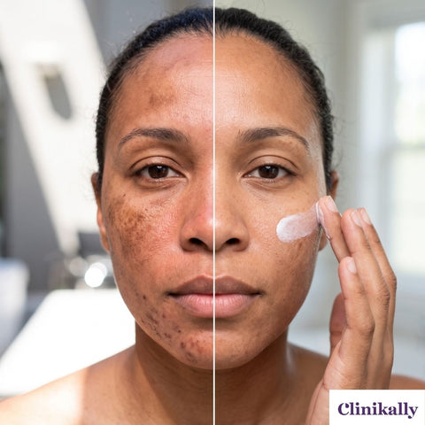 Before and after hyperpigmentation treatment
