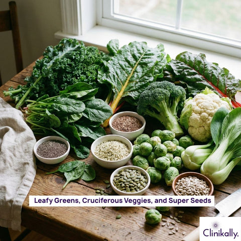 Leafy Greens, Cruciferous Veggies, and Super Seeds
