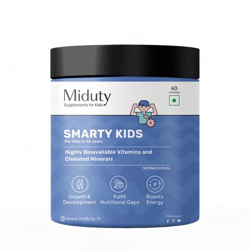 Miduty Smarty Kids Multivitamin Gummies For Kids 2-14 Years