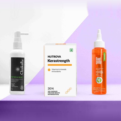 Hair Fall Treatment Kit: Clinikally, Nutrova, and Brillare