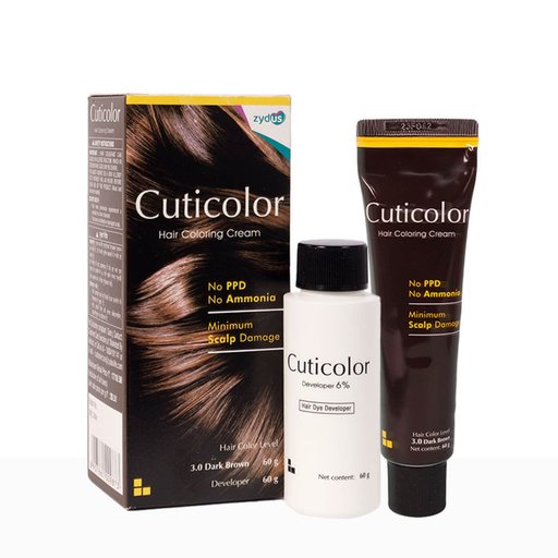 Cuticolor Hair Coloring Cream Dark Brown 3.0