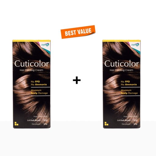 Cuticolor Hair Coloring Cream Dark Brown 3.0