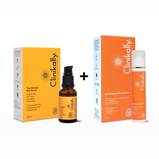 Clinikally The Ultimate NIA Serum + SunProtect Sunscreen SPF 50/PA+++
