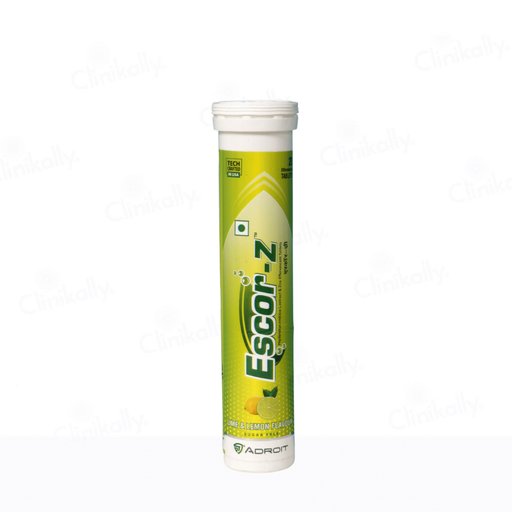 Adroit Escor-Z Sugar-Free Lime-Lemon Effervescent Tablet with Zinc Immunity