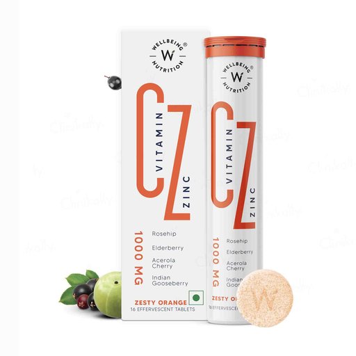 Wellbeing Nutrition Vitamin C + Zinc Tablet - Zesty Orange Flavour