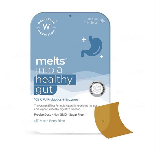 Wellbeing Nutrition Melts Into Healthy Gut Oral Strip - Mixed Berry Blast Flavour