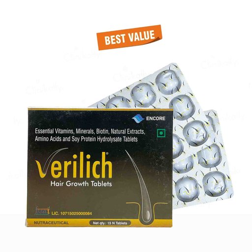 Verilich Hair Growth Tablet - Chocolate Flavour