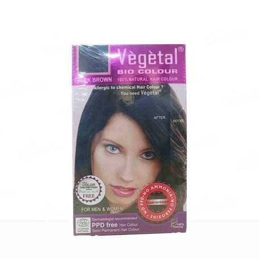 Vegetal Bio Colour 100% Natural Hair Colour For Men & Women - Dark Brown