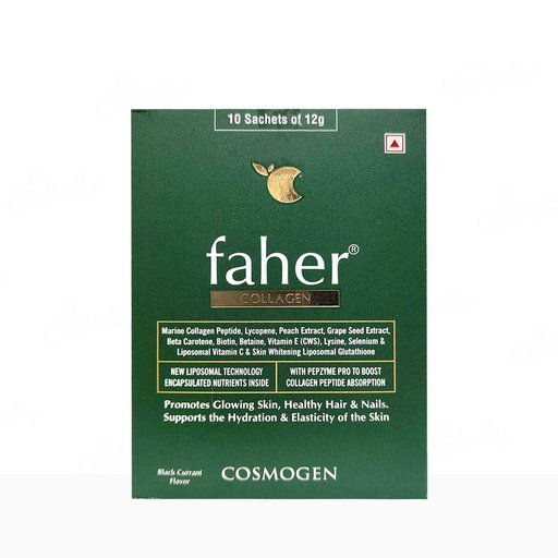 Faher Collagen For Glowing Skin, Healthy Hair, & Nails Black Current Flavour