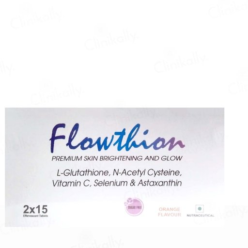 Flowthion Premium Skin Brightening And Glow Effervescent Tablet - Orange Flavour