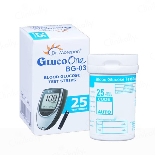 Dr. Morepen GlucoOne BG-03 Blood Glucose Test Strip (Strips Only)