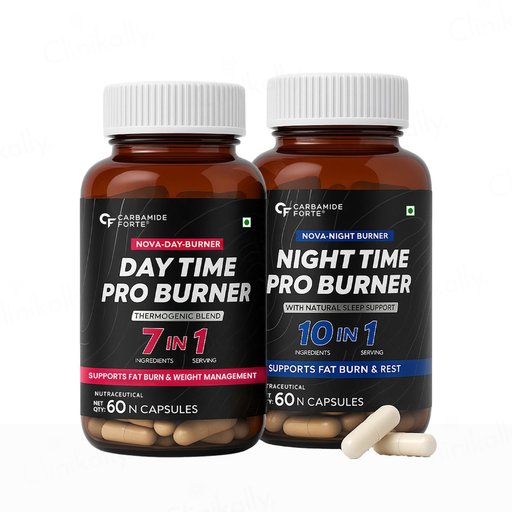 Carbamide Forte Night Time & Day Time Pro Fat Burner Capsule Kit Combo Pack