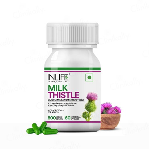 Inlife Milk Thistle 800mg Supplement Capsule For Liver Health & Detox Support