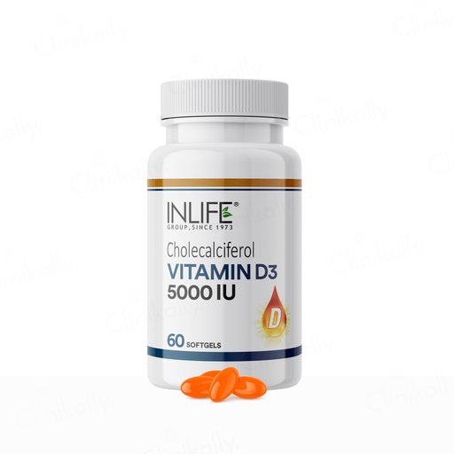 Inlife Vitamin D3 5000 I.U. Cholecalciferol Softgel Capsule