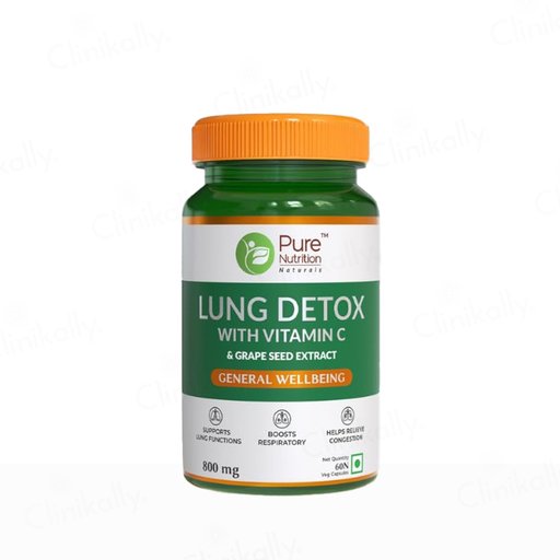 Pure Nutrition Lung Detox With Vitamin C & Grape Seed Extract Veg Capsule