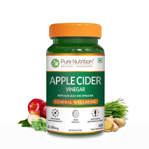Pure Nutrition Apple Cider Vinegar With Alfa Alfa & Spirulina Veg Capsule