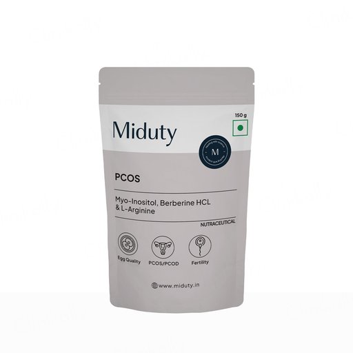 Miduty PCOS Myo-Inositol, Berberine HCl & L-Arginine Nutraceutical Powder