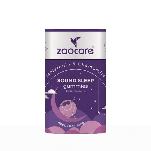 Zaocare Sound Sleep Melatonin & Chamomile Gummies - Exotic Blueberry Flavour