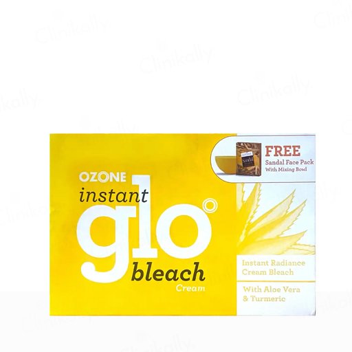 Ozone Instant Glo Radiance Bleach Cream Kit With Sandal Face Pack & Mixing Bowl