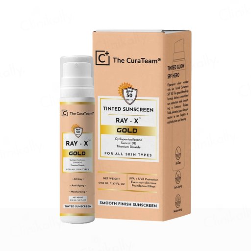 The CuraTeam Ray-X Gold Tinted Sunscreen Gel SPF 50 PA+++