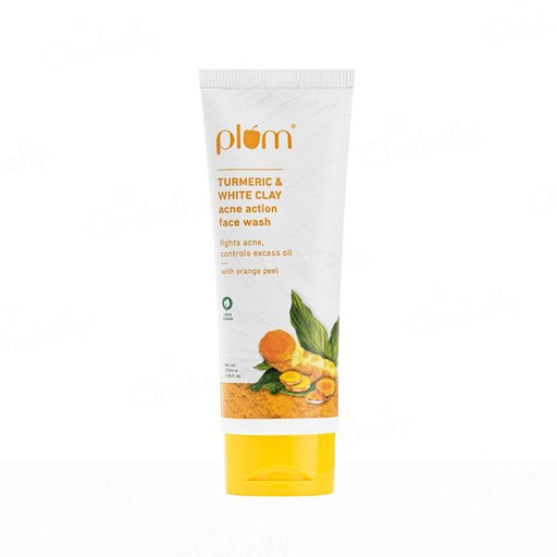 Plum Turmeric & White Clay Acne Action Face Wash With Orange Peel