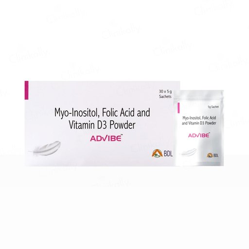 Advibe Myo-Inositol, Folic Acid & Vitamin D3 Nutraceutical Powder