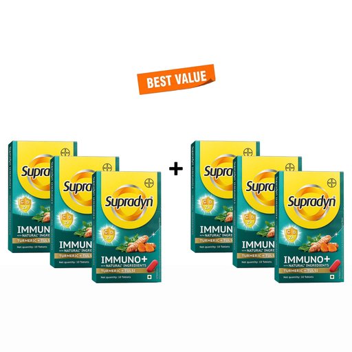 Supradyn Immuno+ Multivitamin Tablet With Turmeric & Tulsi