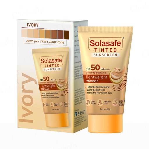 Solasafe Tinted Lightweight Mousse Sunscreen SPF 50 PA+++ (Ivory)