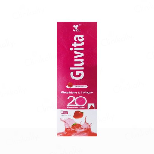Buy Gluvita Glutathione & Collagen Sugar Free Effervescent Tablet - Strawberry Flavour Online at Best Price