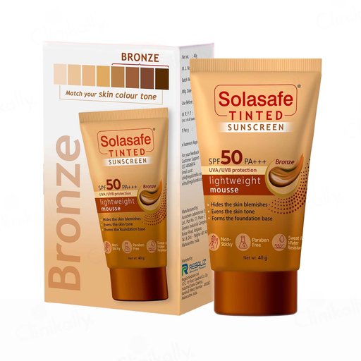 Solasafe Tinted Lightweight Mousse Sunscreen SPF 50 PA+++ (Bronze)