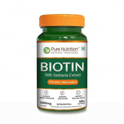 Pure Nutrition Biotin 1000mg With Sesbania Extract Veg Tablet