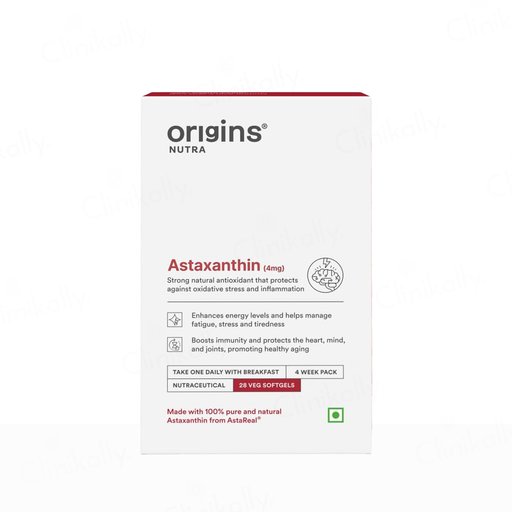 Origins Nutra Astaxanthin 4mg Nutraceutical Veg Softgel Capsule