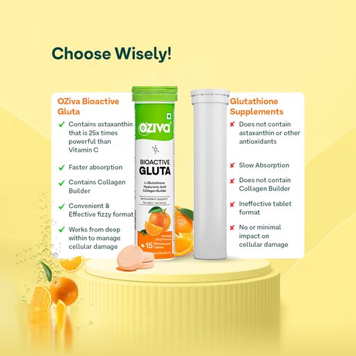 Buy OZiva Bioactive Gluta L-Glutathione Nutraceutical Effervescent Tablet Online at Best Price