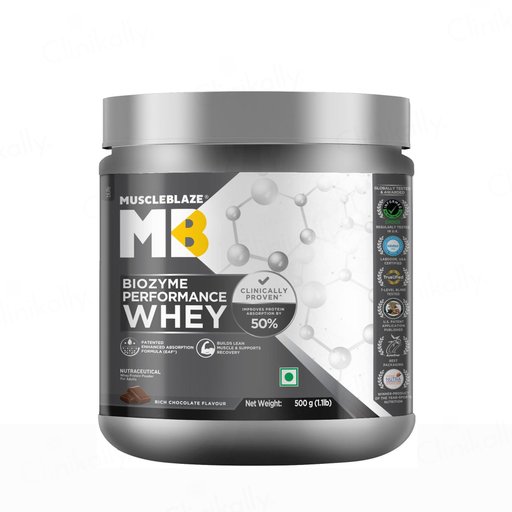 MuscleBlaze Biozyme Performance Whey Nutraceutical Powder - Rich Chocolate Flavour