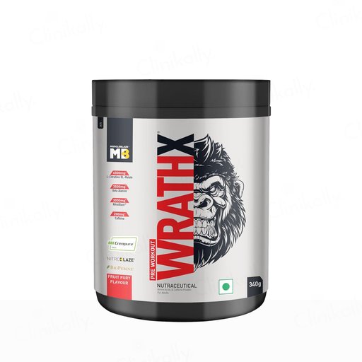 MuscleBlaze Pre-Workout Wrathx Nutraceutical Powder - Fruit Fury Flavour