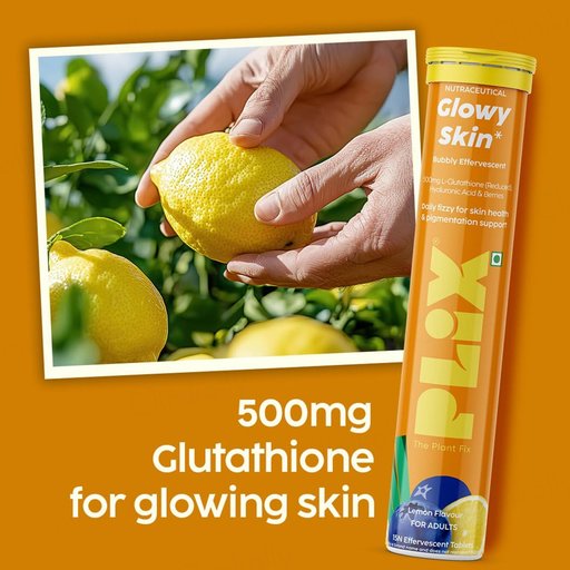 Buy Plix Glowy Skin Effervescent Tablet - Lemon Flavour Online at Best Price