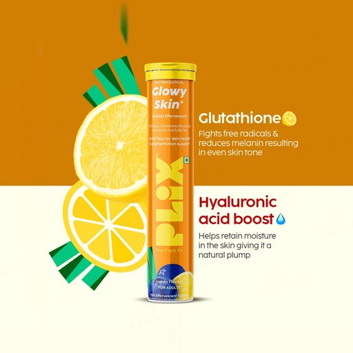 Buy Plix Glowy Skin Effervescent Tablet - Lemon Flavour Online at Best Price