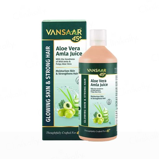 Vansaar 45+ Aloe Vera Amla Supplement Juice For Glowing Skin & Strong Hair