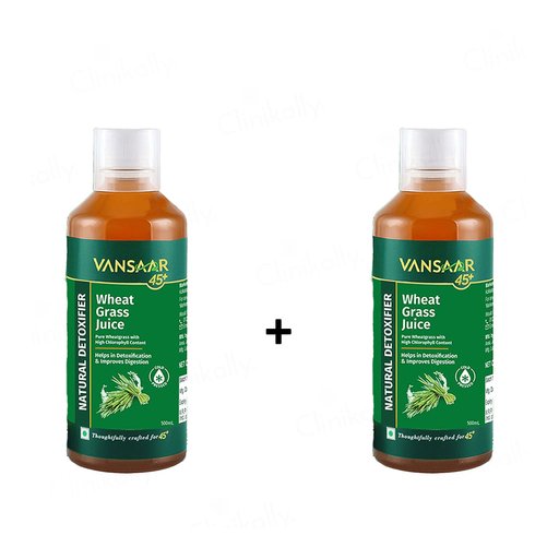 Vansaar 45+ Natural Detoxifier Pure Wheat Grass Supplement Juice