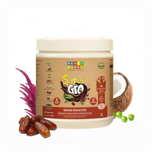 Herby Angel Super Gro Brain Booster Supplement For Kids 2+ Years - Chocolate Flavour