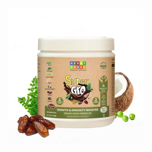 Herby Angel Super Gro Growth & Immunity Booster Supplement For Kids 2+ Years - Chocolate Flavour