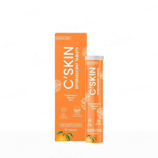 Skinaa C'Skin Gooseberry Extract & Zinc Sugar Free Effervescent Tablet - Orange Flavour