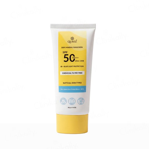 Qurez 100% Mineral IR + Blue Light Protection Sunscreen SPF 50 PA+++