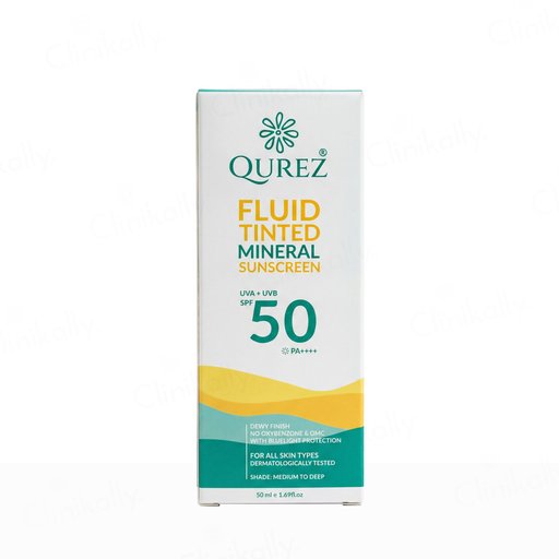 Qurez Fluid Tinted Mineral Sunscreen SPF 50 PA++++ (Medium To Deep)