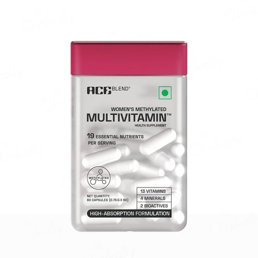 Ace Blend Women's Methylated Multivitamin Health Supplement Veg Capsule