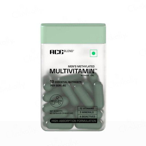 Ace Blend Men's Methylated Multivitamin Health Supplement Veg Capsule