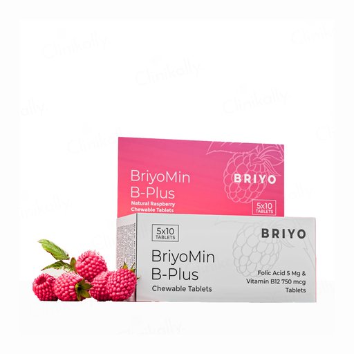 Briyo Briyomin B-Plus Chewable Tablet Natural Raspberry Flavour