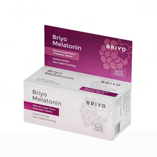 Briyo Melatonin 3 mg Chewable Tablet - Natural Grape Flavour
