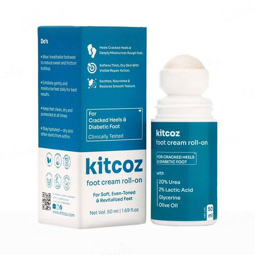 Kitcoz Foot Cream Roll-On For Cracked Heels & Diabetic Foot