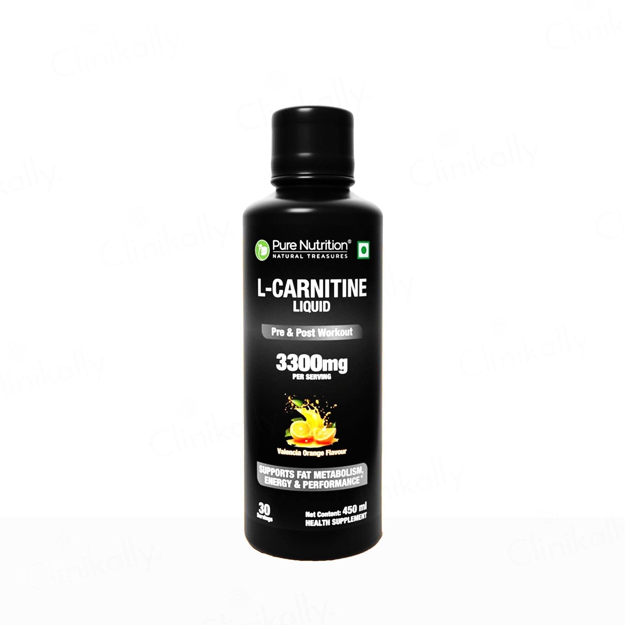 Buy Pure Nutrition L-Carnitine 3300mg Pre & Post Workout Liquid - Valencia Orange Flavour Online at Best Price
